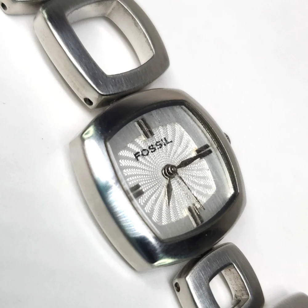 Fossil Watch ES1869 Silver Contemporary All Stainless Steel Watch EUC